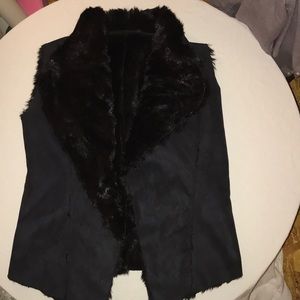Reversible Faux Fir and Suede Fashion Vest